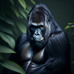 Gorilla in the Jungle Photography, generative ai