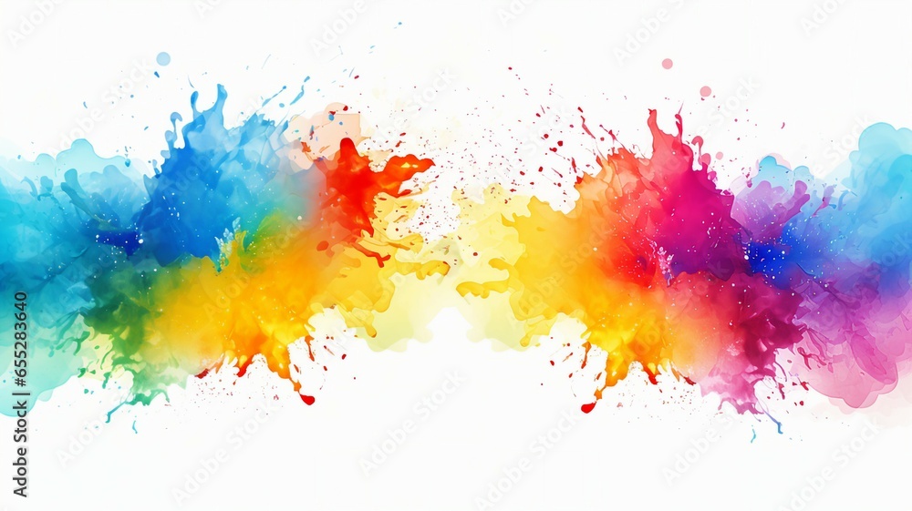 Poster watercolor background with splashes of color