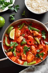 Thai style red chicken curry