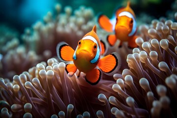 Clown anemonefish (Amphiprion percula) - obrazy, fototapety, plakaty