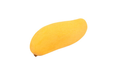 Ripe or yellow mango isolated on transparent background with clipping path. Tropical, Famous or Organic fruit in Thailand, Asian food and Harvest of agriculture. png with transparency.