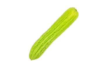 Bitter melon isolated on transparent background. Fresh vegetable and harvest or product of harvest. png transparency 