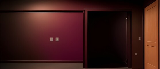 Empty dark room with colorful brown walls from Generative AI
