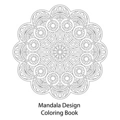 Outline mandala for coloring book page vector design