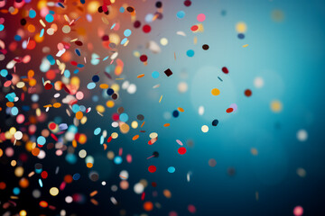 New Years colorful confetti details isolated on a gradient background 