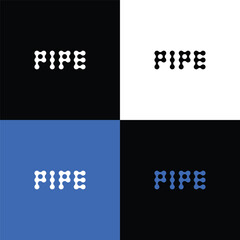 Pipe Word Mark Logo For Piping Company Or Business 