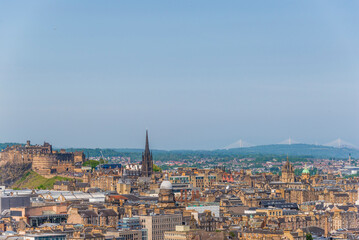 Fototapeta na wymiar top views of Edinburgh city from the Arthur seat, Scotland