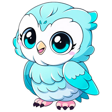 Chibi Blue Owl Clipart