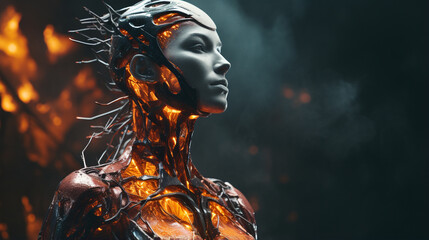 Root armor mannequin and perched with generative ai - obrazy, fototapety, plakaty