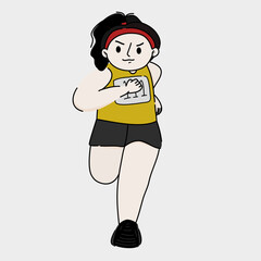 Athletics runner girl cartoon drawing