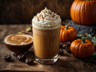Pumpkin cream cold brew latte autumn fall drink