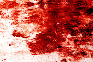 Red horror background. Grunge scary red concrete. Red paint on concrete wall. Red blood on old wall for halloween concept.