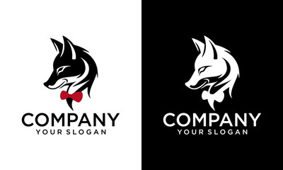Fox logo simple minimalist design, vector modern animal logo