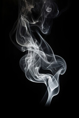 White Smoke on Black Background