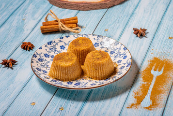 Homemade semolina halva greek dessert 