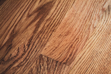 Empty brown wooden table. Kitchen table made of solid wood with texture in the kitchen