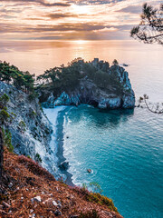 sunset over the sea