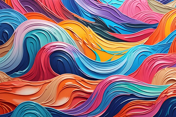 oil paint ink painted waves painting texture colorful background banner blue gold pink red