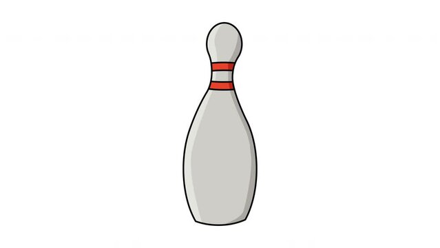 animated video of forming bowling pins on a white background