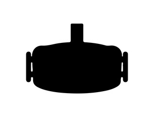 VR headset silhouette vector art white background