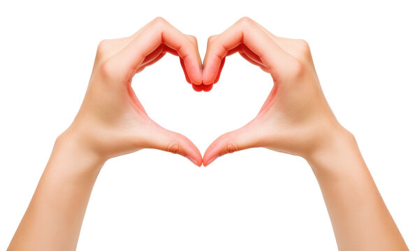 Hands Making Heart Sign Isolated on Transparent Background
