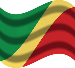 republic congo flag with wind icon