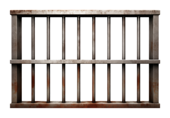Iron Bars Isolated on Transparent Background
