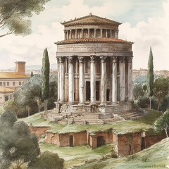 temple of venus rome goddes Generative AI