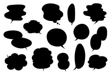  シンプルな手描き吹き出しベクターイラストセット