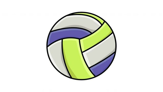 animated video of forming a volleyball ball on a white background