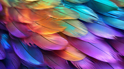 Colorful Bird Plumage. Feather Background for Graphic Designs.