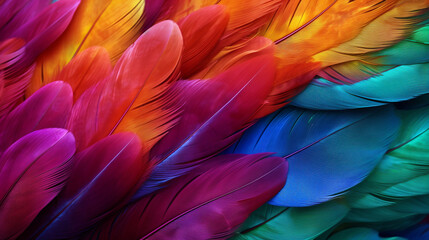 Colorful Bird Plumage. Feather Background for Graphic Designs.