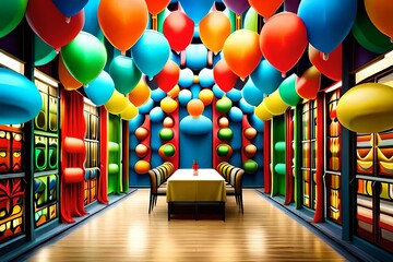 bundles of hot air balloons with birthday balloons amazing decoration hd view 