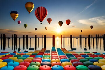 bundles of hot air balloons with birthday balloons amazing decoration hd view 