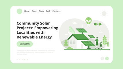 Green energy Environmentalist Concept Landing Page Template, Website Banner, Advertisement and Marketing Material, Online Advertising, Business Presentation Vector Illustration