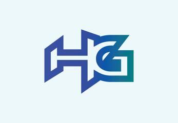 HG letter logo and icon design template