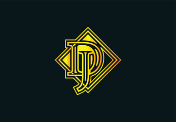 DJ letter logo and icon design template