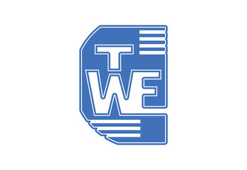 TWE letter logo and icon design template