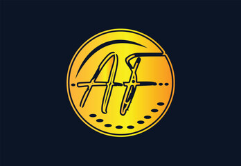 AF creative letter logo and icon design template 