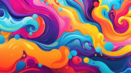 Vibrant Colors and Shapes of a Psychedelic Liquid Background - obrazy, fototapety, plakaty