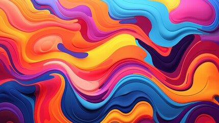 Vibrant Colors and Shapes of a Psychedelic Liquid Background