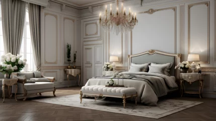 Foto op Plexiglas Classic bedroom interior with antique and luxurious furniture © Kpow27