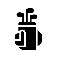 golf bag glyph icon illustration vector graphic. Simple element illustration vector graphic, suitable for app, websites, and presentations isolated on white background