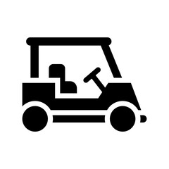 golf cart glyph icon illustration vector graphic. Simple element illustration vector graphic, suitable for app, websites, and presentations isolated on white background