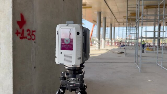 geodesic device laser scanner on the construction site