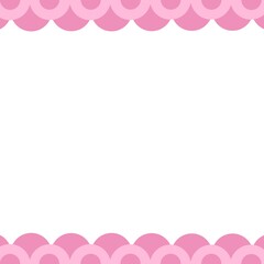cute pink half circle top and bottom frame illustration