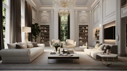 Foto op Plexiglas Comfortable and beautiful luxury villa interior design. lounge © Kpow27