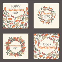 A set of autumn cards. Flyer, banner. Hello autumn. Thanksgiving day