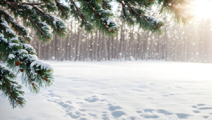 snow covered tree, snowy landscape
