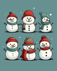 Christmas snowman set